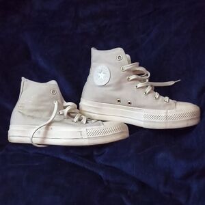 Converse High-Top Sneakers in Cream